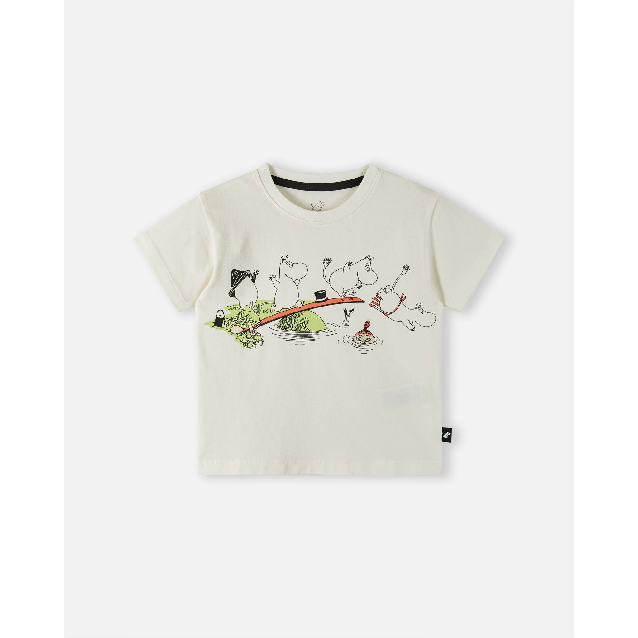 Tricou din bumbac organic si lyocell Moomin Gosa, Ivory