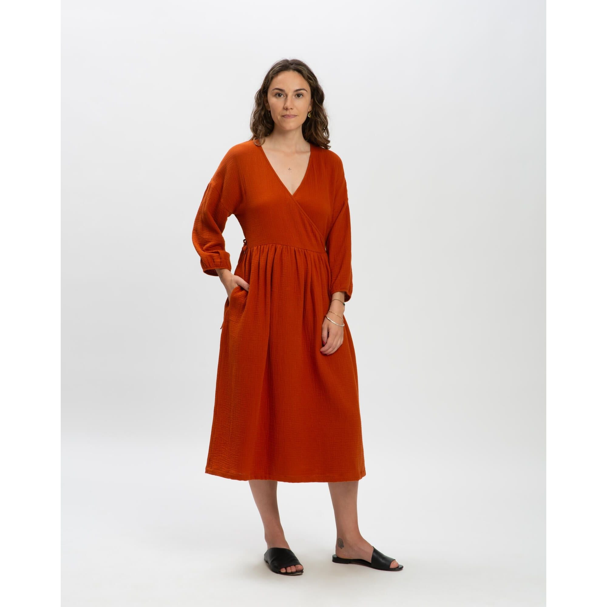 rochie_muselină_bumbac_organic_matona_galbenus