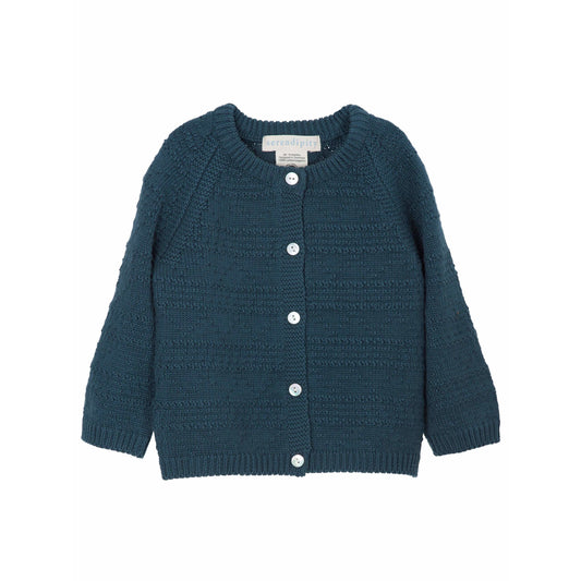 Cardigan tricotat din bumbac organic, Dark Blue